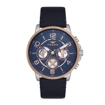 Ferro Navy Blue Leather Band Mens Wristwatch FM11146B-E3
