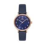 Ferro Navy Blue Leather Band Womens Wristwatch F21221B-T