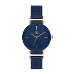 Ferro Navy Blue and Rose Mesh Strap Womens Wristwatch F40084C-H