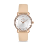 Ferro Powder Leather Strap Womens Wristwatch FL21264B-S2