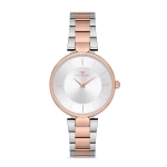 Ferro Rose and Silver Steel Strap Womens Wristwatch F21129A-E