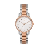 Ferro Rose and Silver Steel Strap Womens Wristwatch F21158A-E