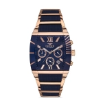 Ferro Rose and Navy Blue Steel Strap Mens Wristwatch FM31266A-T