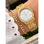 Ferro Sarı Çelik Kordon Kadın Kol Saati FL43003A-B 3ATM Su Geçirmez 2 Yıl Garantili HediyePaketli