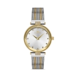 Ferro Yellow and Silver Mesh Strap Womens Wristwatch FL21297C-D