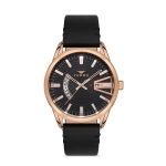 Ferro Black Leather Band Mens Wristwatch F11911B-R