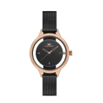 Ferro Black Mesh Strap Womens Wristwatch FL21234C-R