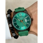 Ferro Yeşil Silikon Kordon Erkek Kol Saati F11316D-ZJ 3ATM SuGeçirmez 2Yıl Garantili HediyePaketli