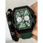 Ferro Yeşil Silikon Kordon Erkek Kol Saati FM11444D-ZQ Fonksiyonları Aktif 3ATM Su Geçirmez