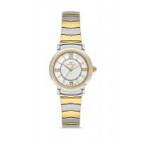 Ferro Sarı ve Gümüş Çelik Kordon Kadın Kol Saati FL43009A-D 3ATM Su Geçirmez 2 Yıl Garantili