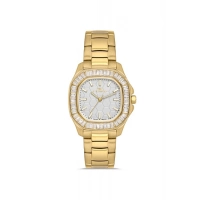 Ferro Sarı Çelik Kordon Kadın Kol Saati FL43008A-B 3ATM Su Geçirmez 2 Yıl Garantili HediyePaketli