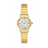 Ferro Sarı Çelik Kordon Kadın Kol Saati FL43009A-B 3ATM Su Geçirmez 2 Yıl Garantili HediyePaketli