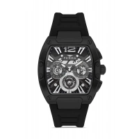 Ferro Siyah Silikon Kordon Erkek Kol Saati FM11527DWT-G Fonksiyonları Aktif 3ATM Su Geçirmez