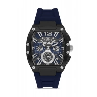 Ferro Lacivert Silikon Kordon Erkek Kol Saati FM11527DWT-ZA3 Fonksiyonları Aktif 3ATM Su Geçirmez