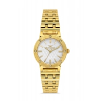 Ferro Sarı Çelik Kordon Kadın Kol Saati FL43010A-B 3ATM Su Geçirmez 2 Yıl Garantili HediyePaketli