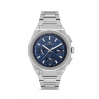 Ferro Gümüş Çelik Kordon Erkek Kol Saati FM43013A-A3 Tüm Fonksiyonlar Aktif 3 ATM Su Geçirmez