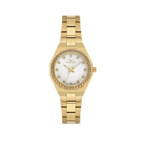 Ferro Sarı Çelik Kordon Kadın Kol Saati FL43014A-B 3ATM Su Geçirmez 2 Yıl Garantili HediyePaketli