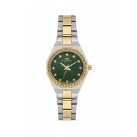 Ferro Sarı ve Gümüş Çelik Kordon Kadın Kol Saati FL43014A-D6 3ATM Su Geçirmez 2 Yıl Garantili