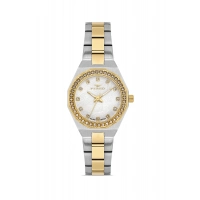 Ferro Sarı ve Gümüş Çelik Kordon Kadın Kol Saati FL43014A-D 3ATM Su Geçirmez 2 Yıl Garantili