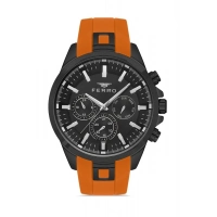 Ferro Turuncu Silikon Kordon Erkek Kol Saati FM11379DWT-ZL Fonksiyonları Aktif 3ATM Su Geçirmez