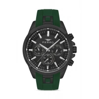 Ferro Yeşil Silikon Kordon Erkek Kol Saati FM11379DWT-ZF2 Fonksiyonları Aktif 3ATM Su Geçirmez