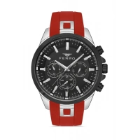 Ferro Kırmızı Silikon Kordon Erkek Kol Saati FM11379DWT-J2 Fonksiyonları Aktif 3ATM Su Geçirmez