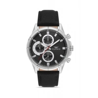 Ferro Siyah Deri Kordon Erkek Kol Saati FM11461B-J2 Fonksiyonları Aktif 3ATM Su Geçirmez HediyePaket