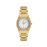 Ferro Sarı Çelik Kordon Kadın Kol Saati FL21616AWT-B 3ATM Su Geçirmez 2 Yıl Garantili HediyePaketli