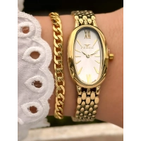 Ferro Sarı Çelik Kordon Kadın Kol Saati FM88732A-B4 2 Yıl Garantili 3 ATM Su Geçirmez Hediye Paketli