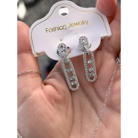 Gümüş Çelik Kadın Küpe ve Kolye Set FRJW10008A-A 2 Yıl Garantili Hediye Paketli