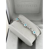 Gümüş ve Turkuaz Çelik Erkek Bileklik FRJ10137A-A7 2 Yıl Garantili Hediye Paketli