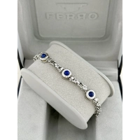 Gümüş ve Lacivert Çelik Erkek Bileklik FRJ10137A-L 2 Yıl Garantili Hediye Paketli