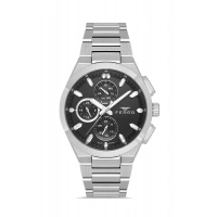 Ferro Gümüş Çelik Kordon Erkek Kol Saati FM43037A-A2 Tüm Fonksiyonlar Aktif 3ATM Su Geçirmez