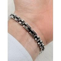 Gümüş ve Siyah Çelik Erkek Bileklik FRJ10126A-J 2 Yıl Garantili Hediye Paketli