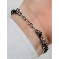 Rose ve Gümüş Çelik Erkek Bileklik FRJ10168A-E 2 Yıl Garantili Hediye Paketli