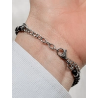 Lacivert ve Gümüş Çelik Erkek Bileklik FRJ10168A-L 2 Yıl Garantili Hediye Paketli