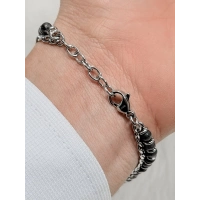 Gümüş ve Gri Çelik Erkek Bileklik FRJ10168A-A 2 Yıl Garantili Hediye Paketli