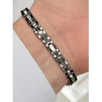 Siyah ve Gümüş Çelik Erkek Bileklik FRJ10175A-J 2 Yıl Garantili Hediye Paketli