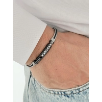 Siyah ve Gümüş Çelik Erkek Bileklik FRJ10180A-J 2 Yıl Garantili Hediye Paketli