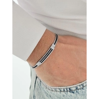 Siyah ve Gümüş Çelik Erkek Bileklik FRJ10186A-J 2 Yıl Garantili Hediye Paketli