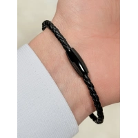 Siyah Çelik Deri Erkek Bileklik FRJ10190B-G 2 Yıl Garantili Hediye Paketli