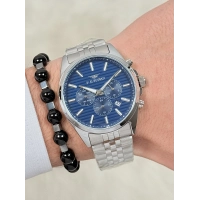 Ferro Gümüş Çelik Kordon Erkek Kol Saati FM11780A-A3 Tüm Fonksiyonları Aktif 3 ATM Su Geçirmez