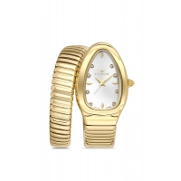 Ferro Sarı Çelik Kordon Kadın Kol Saati FL40165A-B 3ATM Su Geçirmez 2 Yıl Garantili HediyePaketli