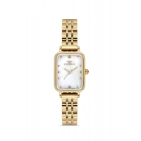 Ferro Sarı Çelik Kordon Kadın Kol Saati FL21742A-B 3ATM Su Geçirmez 2 Yıl Garantili HediyePaketli