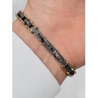 Sarı ve Siyah Çelik Erkek Bileklik FRJ10147A-B2 2 Yıl Garantili Hediye Paketli