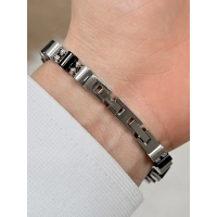 Siyah ve Gümüş Çelik Erkek Bileklik FRJ10154A-J 2 Yıl Garantili Hediye Paketli