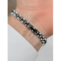 Siyah ve Gümüş Çelik Erkek Bileklik FRJ10160A-J 2 Yıl Garantili Hediye Paketli