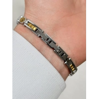 Sarı ve Gümüş Çelik Erkek Bileklik FRJ10172A-D 2 Yıl Garantili Hediye Paketli