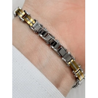 Sarı ve Gümüş Çelik Erkek Bileklik FRJ10173A-D 2 Yıl Garantili Hediye Paketli