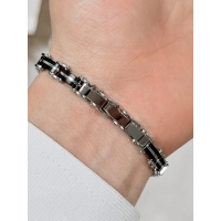 Siyah ve Gümüş Çelik Erkek Bileklik FRJ10173A-J 2 Yıl Garantili Hediye Paketli